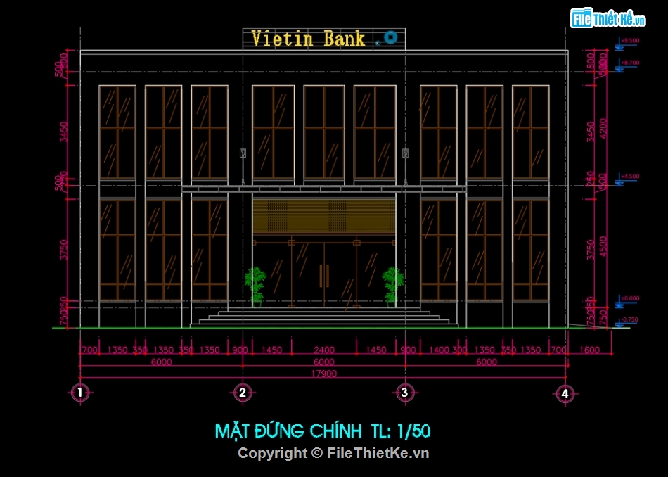 bản vẽ nhà làm việc,bản vẽ ngân hàng 11.2x17.9m,full bộ bản vẽ tòa nhà viettinbank,thiết kế ngân hàng vietinbank